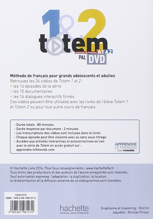Бумажная книга «Totem. 1 Et 2 - DVD Pal», авторов Мари-Жозе Лопес, Жан-Тьерри Ле Бугнек - фото №1