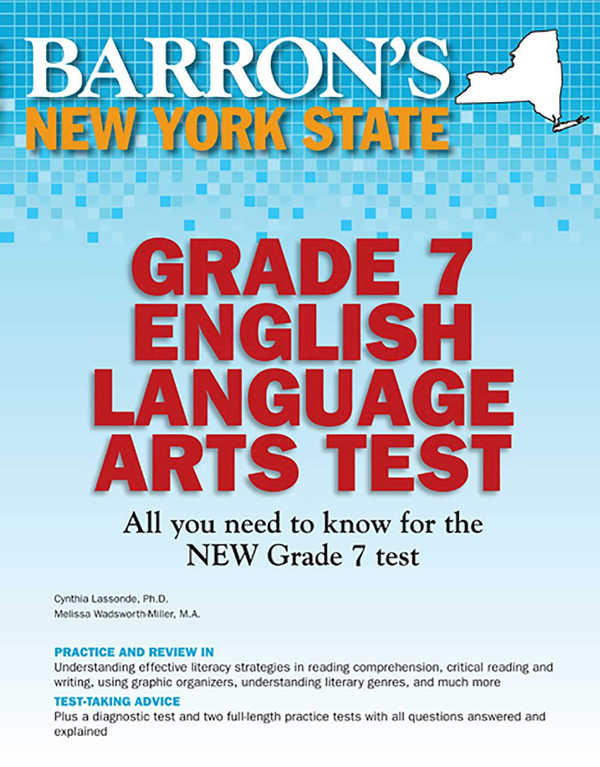 Бумажная книга «Barron's New York State Grade 7 English Language Arts Test», автор Синтия Лассонд - фото №1