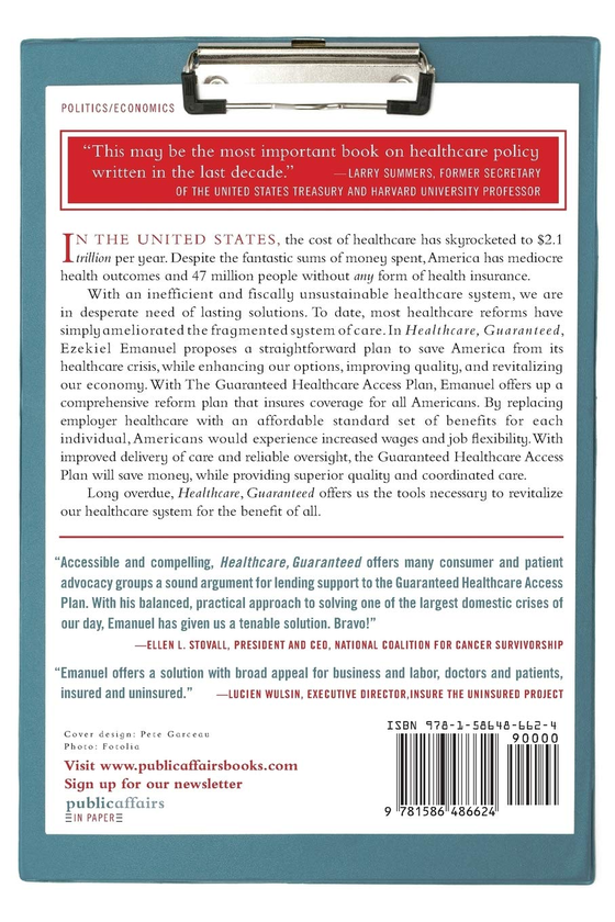 Паперова книга «Healthcare, Guaranteed», автор Єзекиїл Емануель - фото №1