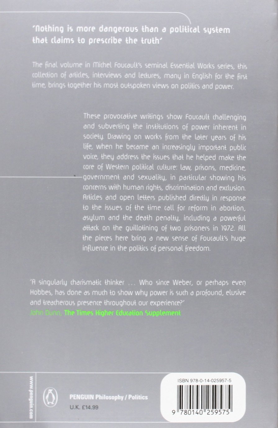 Паперова книга «Power. The Essential Works of Michel Foucault 1954-1984», автор Мішель Фуко - фото №1