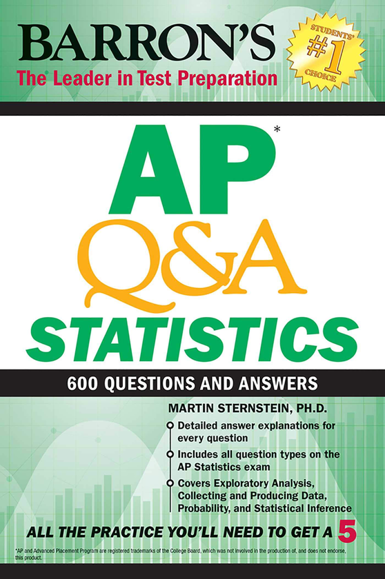 Паперова книга «AP Q&A Statistics : With 600 Questions and Answers», автор Мартін Стернштейн - фото №1
