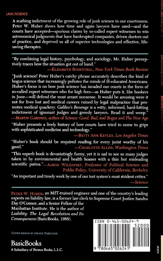 Бумажная книга «Galileo's Revenge : Junk Science in the Courtroom», автор Питер У. Хубер - фото №1