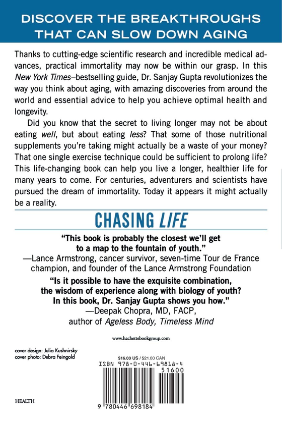 Паперова книга «Chasing Life. New Discoveries in the Search for Immortality to Help You Age Less Today», автор Санджай Гупта - фото №1