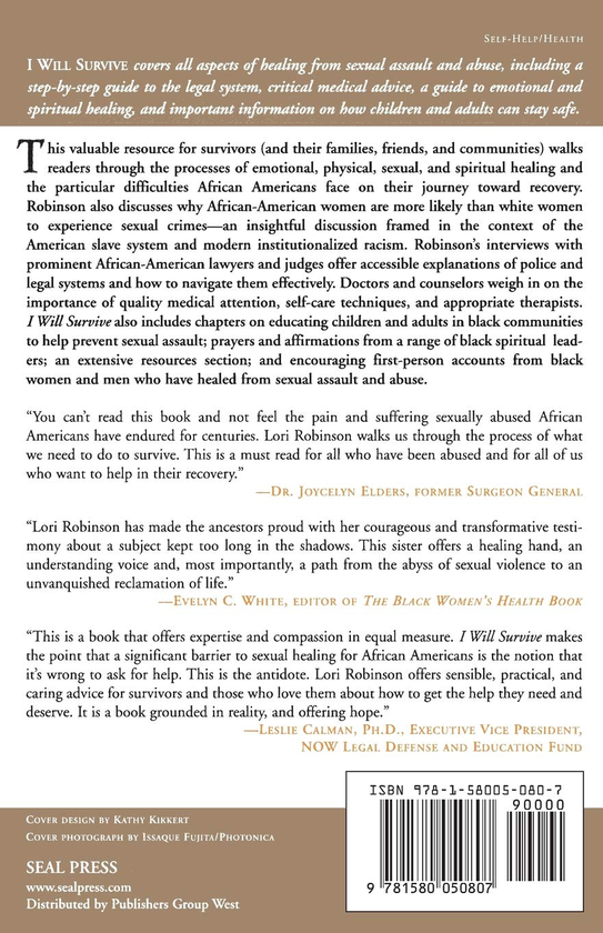 Паперова книга «I Will Survive. The African-American Guide to Healing from Sexual Assault and Abuse», авторів Джулія Д. Бойд, Лорі Робінсон - фото №1