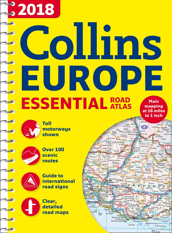 Паперова книга «2018 Collins Europe Essential Road Atlas 1:1 000 000» - фото №1