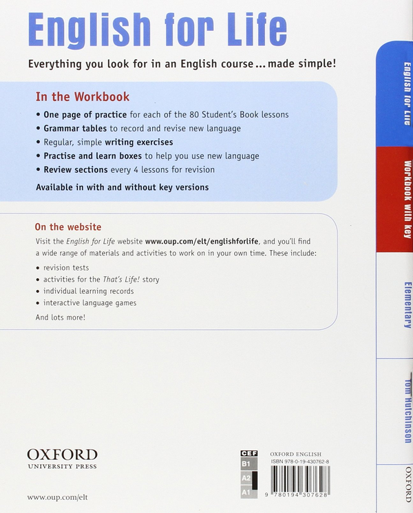 [object Object] «English for Life Elementary. Workbook with Key», автор Том Хатчінсон - фото №2 - мініатюра