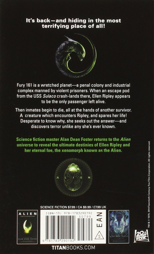 Бумажная книга «Alien 3. The Official Movie Novelization», автор Алан Фостер - фото №1