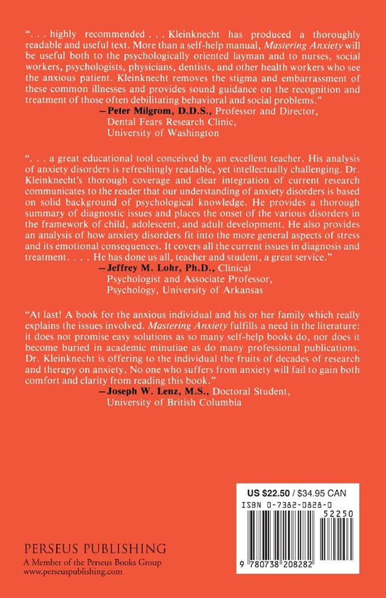Бумажная книга «Mastering Anxiety. The Nature And Treatment Of Anxious Conditions», автор Рональд Кляйнкнехт - фото №1