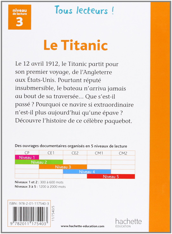 Бумажная книга «Tous Lecteurs!: Niveau 3: Le Titanic», автор Sally Odgers - фото №1