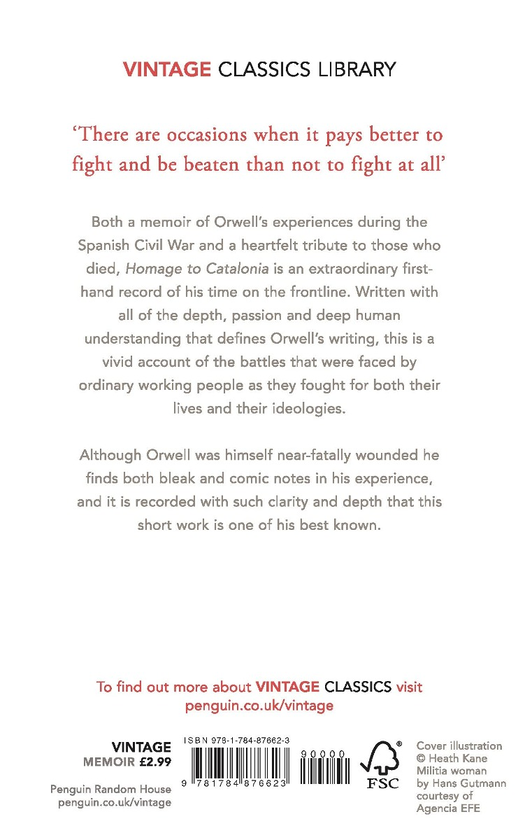 Бумажная книга «Homage to Catalonia», автор Джордж Оруэлл - фото №1