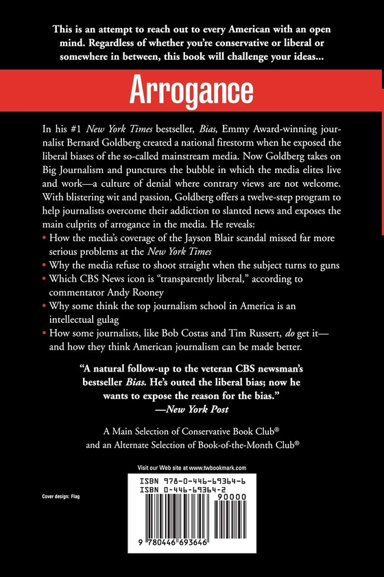 Бумажная книга «Arrogance. Rescuing America From The Media Elite», автор Бернард Голдберг - фото №1