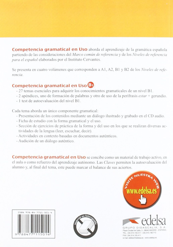Паперова книга «Competencia Gramatical En USO: Libro (+CD)», автор Альфредо Гонсалес Эрмосо - фото №1