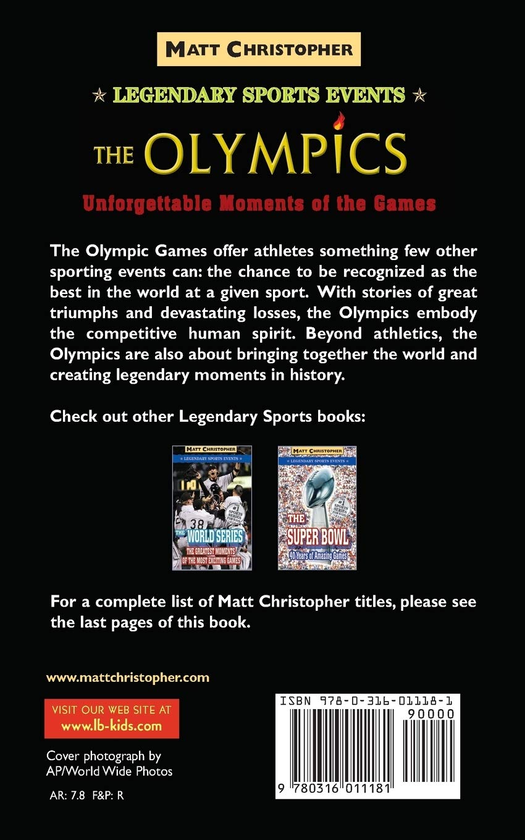 Бумажная книга «The Olympics», автор Мэтт Кристофер - фото №1
