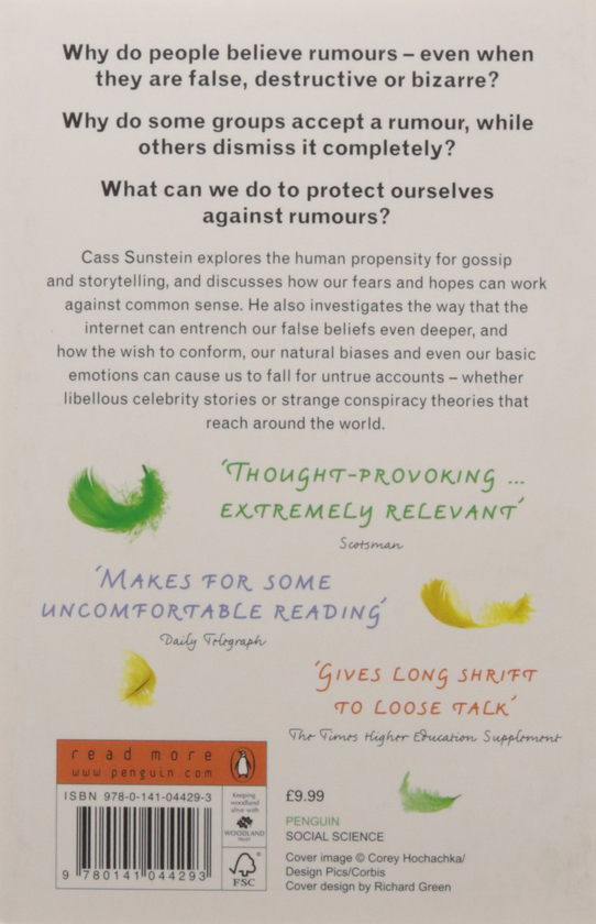 Бумажная книга «On Rumours. How Falsehoods Spread, Why We Believe Them, What Can Be Done», автор Касс Санстейн - фото №1