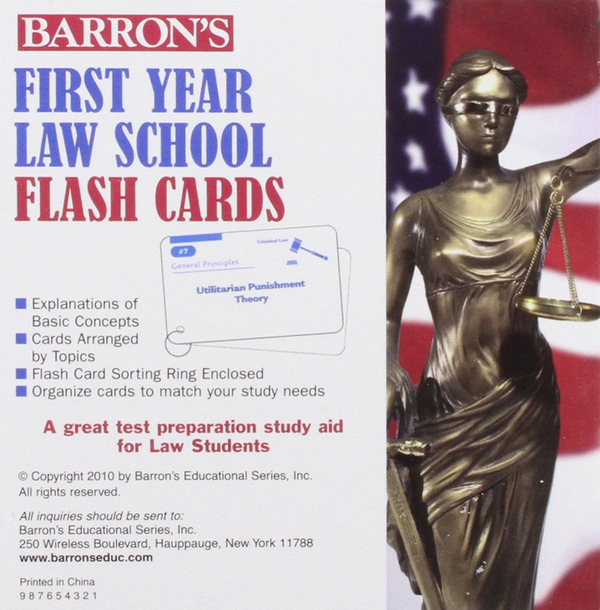 Паперова книга «Barron's First Year Law School Flash Cards : 350 Cards with Questions & Answers», автор Грігорій Хіггінс-Ялі - фото №1