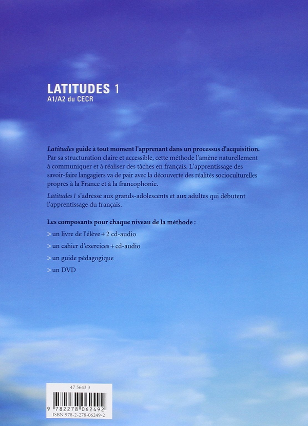 Паперова книга «Latitudes 1. Livre de l'eleve (+CD)», автор Режин Мер'є - фото №1