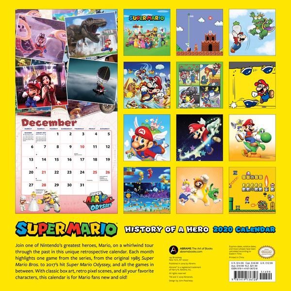 Бумажная книга «Super Mario Retro 2020 Wall Calendar. History of a Hero» - фото №1