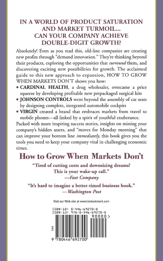Паперова книга «How to Grow When Markets Don't», авторів Адріан Сливоцький, Карл Вебер, Річард Вайз - фото №1