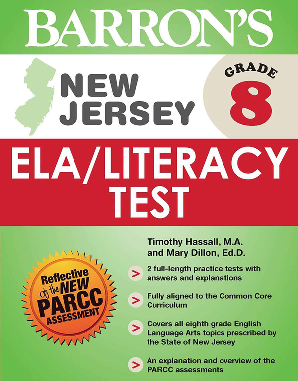 Бумажная книга «Barron's New Jersey Grade 8 ELA/Literacy Test», автор Мэри Диллон - фото №1
