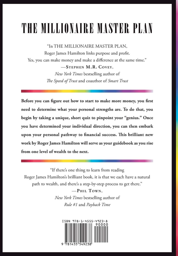 Паперова книга «The Millionaire Master Plan. Your Personalized Path to Financial Success», автор Роджер Джеймс Гамільтон - фото №1