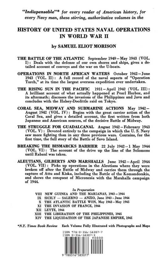 Бумажная книга «Aleutians, Gilberts, Marshalls. June 1942 - April 1944 - Volume 7», автор Семуэль Морисон - фото №1