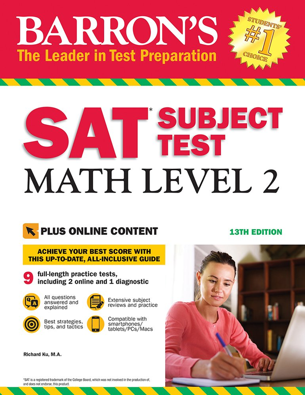 Паперова книга «SAT Subject Test Math Level 2 With Bonus Online Tests», автор Річард Ку - фото №1