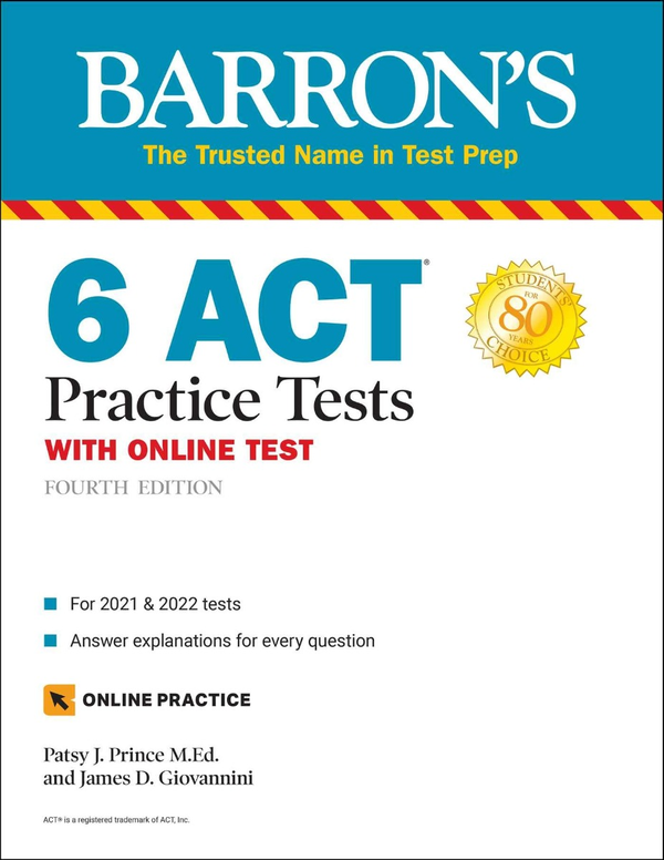 [object Object] «6 ACT Practice Tests with Online Test», авторов Петси Дж. Принц, Джеймс Д. Джованнини - фото №1