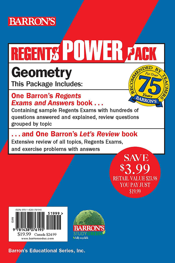 Бумажная книга «Regents Geometry Power Pack : Let's Review Geometry + Regents Exams and Answers: Geometry», автор Андре Кастанья - фото №1