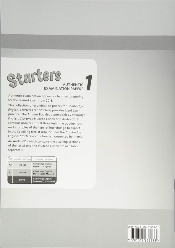 Бумажная книга «Cambridge English Starters 1 for Revised Exam from 2018 Answer Booklet Authentic Examination Papers» - фото №1