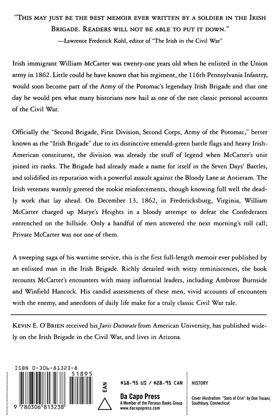 Бумажная книга «My Life In The Irish Brigade. The Civil War Memoirs Of Private William McCarter, 116th Pennsylvania Infantry», авторов Кевин О'Брайен, Уильям МакКартер - фото №1