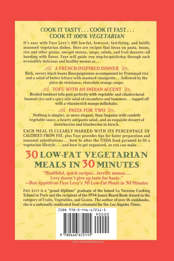 Паперова книга «30 Low-Fat Vegetarian Meals in 30 Minutes», автор Фей Леві - фото №1