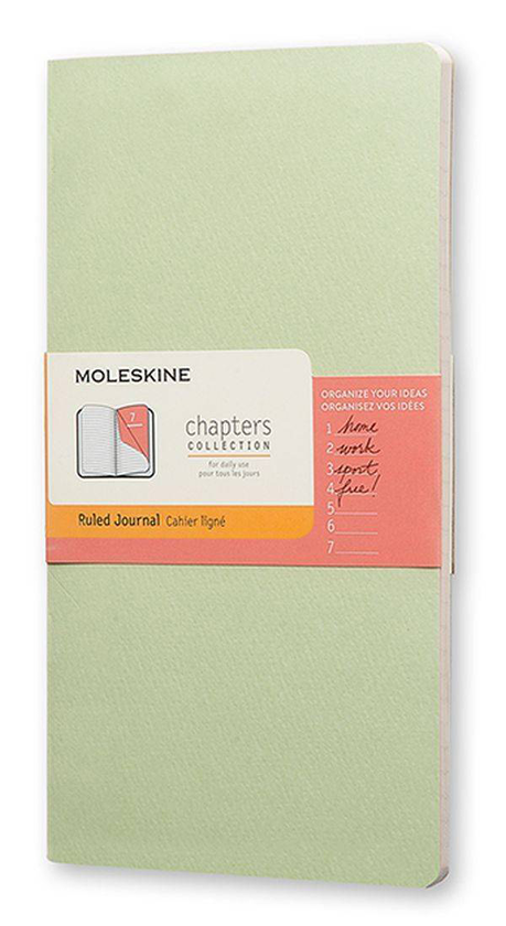  «Тетрадь для записей Moleskine Chapters Medium Slim в мягком переплете фисташковый (CPT061K9)», бренда Moleskine - фото №1