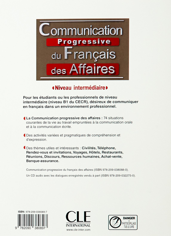 Бумажная книга «Communication Progressive du Français des Affaires. Corriges », автор Жан-Люк Пенфорнис - фото №1