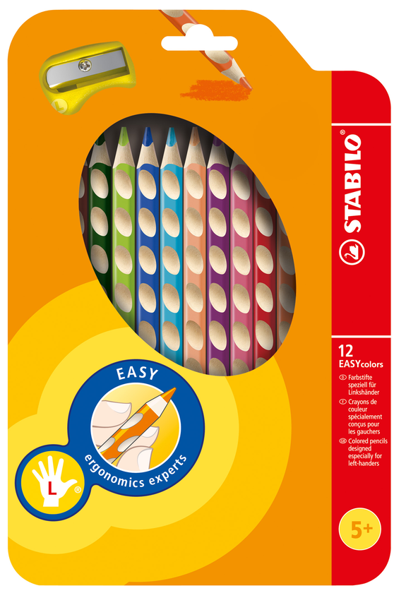  «Карандаши цветные для левши с точилкой Stabilo Easy colors 12 цветов 331/12 (290223)», бренда Stabilo - фото №1