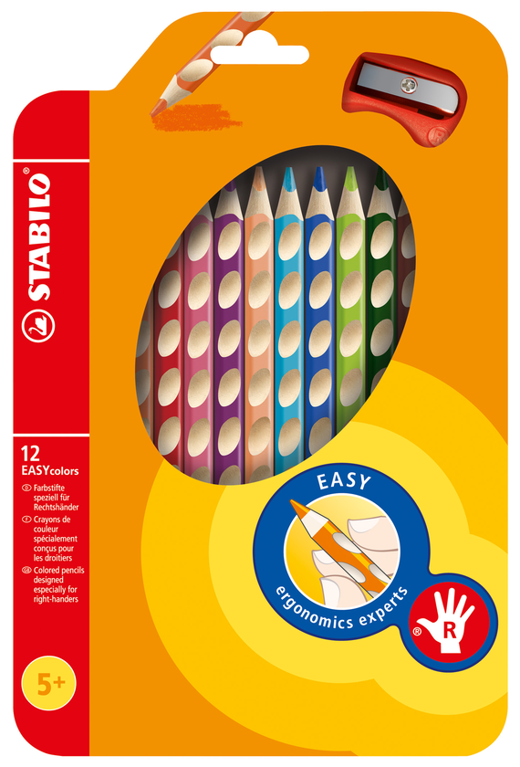  «Карандаши цветные для правши с точилкой Stabilo Easy colors 12 цветов 332/12 (290224)», бренда Stabilo - фото №1