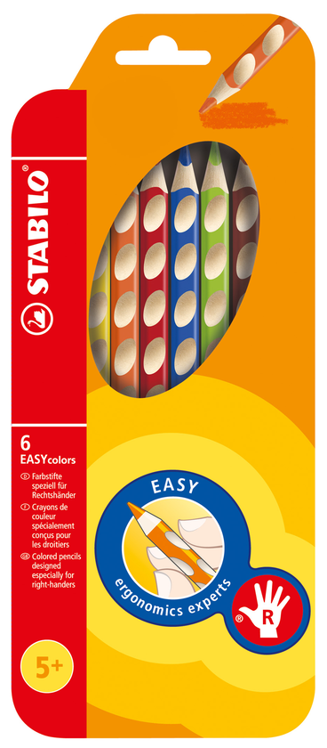  «Карандаши цветные для правши Stabilo Easy colors 6 цветов 332/6 (290222)», бренда Stabilo - фото №1