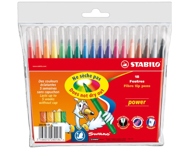  «Фломастеры Stabilo Power 18 цветов 280/18-03 (650140)», бренда Stabilo - фото №1