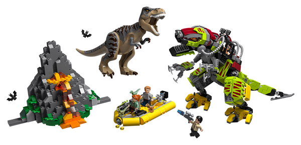  «Конструктор LEGO Jurassic World Бій тиранозавра і робота-динозавра (75938)», бренду LEGO - фото №1