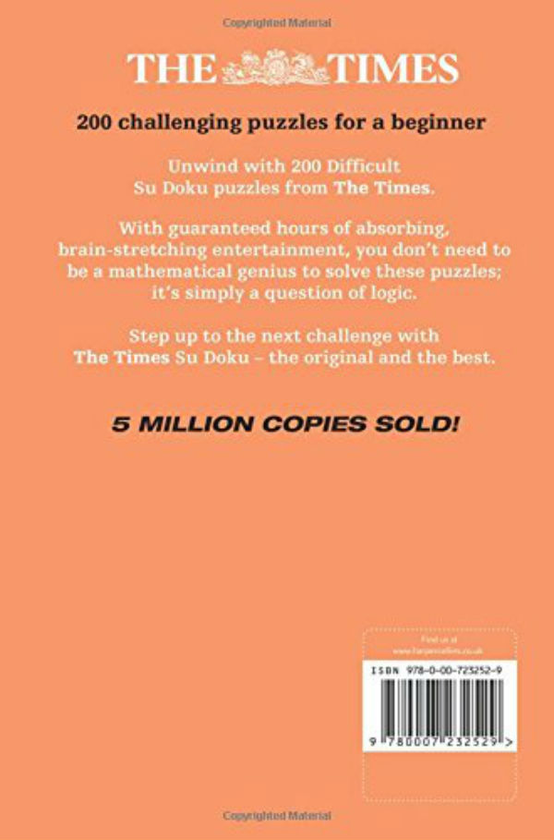 Бумажная книга «The Times Difficult Su Doku Book 1: 200 Dreadfully Tricky Su Doku Puzzles» - фото №1