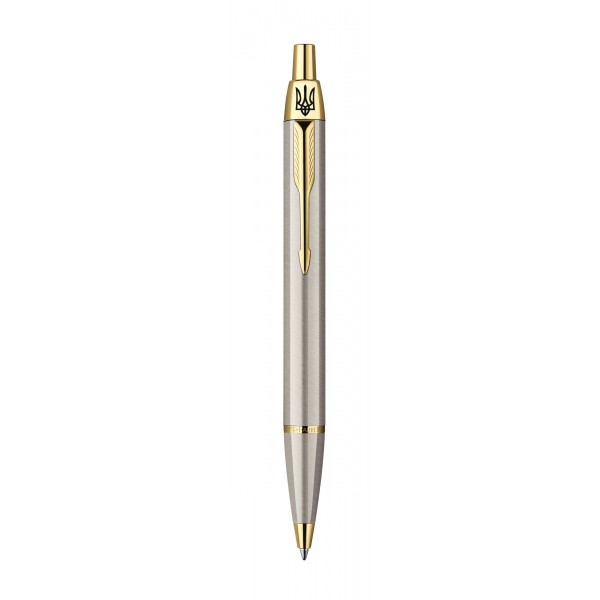 «Шариковая ручка Parker IM Brushed Metal GT BP Трезубец (20 332T_TR)», бренда Parker - фото №1
