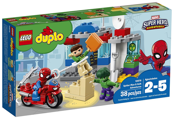  «Конструктор LEGO DUPLO Super Heroes Marvel Приключения Человека-паука и Халка 38 деталей (10876)», бренда LEGO - фото №1