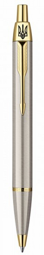 «Шариковая ручка Parker IM Brushed Metal GT BP Трезубец (20 332T_TR)», бренда Parker - фото №1
