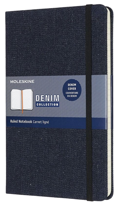  «Записная книга Moleskine Denim в линию берлинская лазурь (LCDNB1QP060)», бренда Moleskine - фото №1