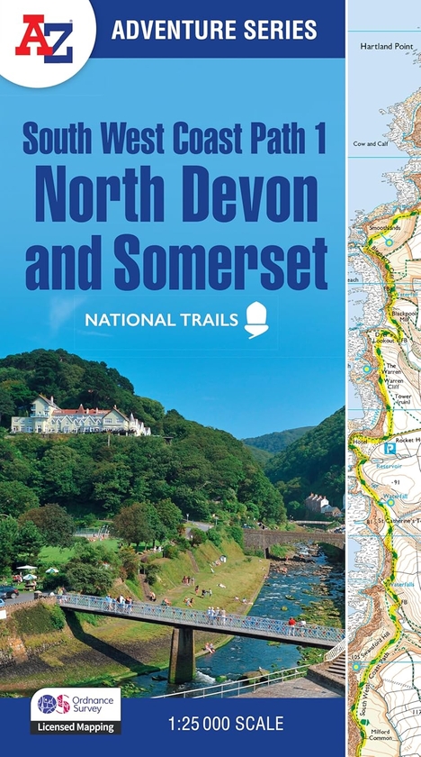 Паперова книга «South West Coast Path 1 – North Devon & Somerset: With Ordnance Survey Mapping», автор A–Z maps - фото №1