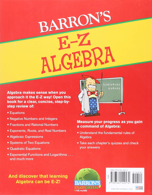 Бумажная книга «E-Z Algebra», автор Дуглас Даунинг - фото №1