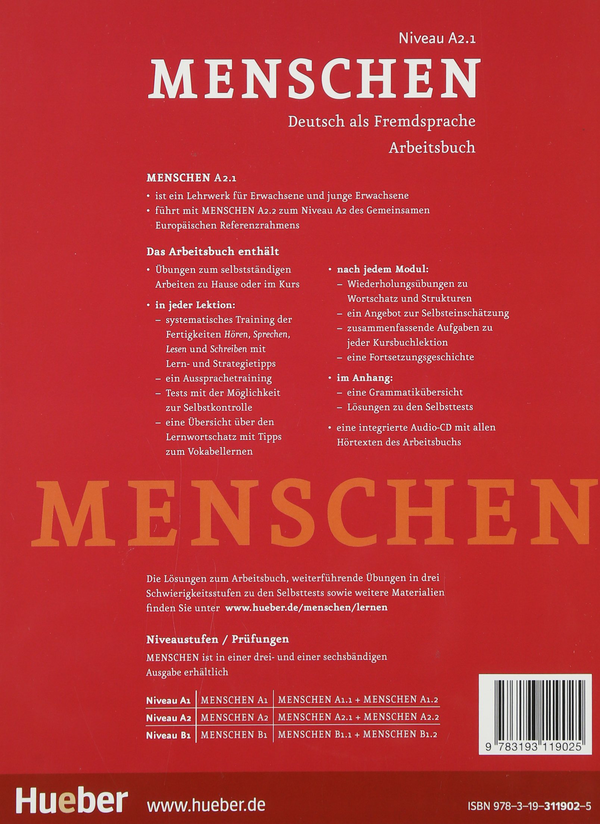 Бумажная книга «Menschen A2/1, Arbeitsbuch mit Audio-CD» - фото №1