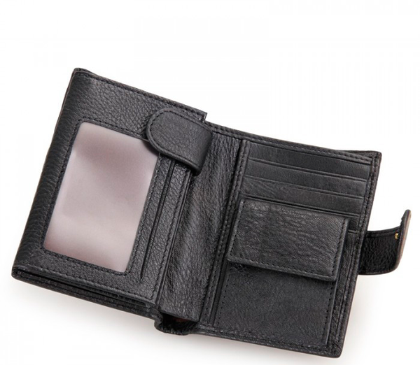 «Портмоне шкіряне чорне Tiding Bag (8129A)», бренду Tiding Bag - фото №1