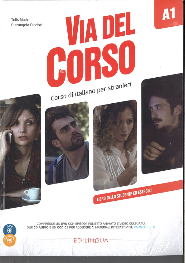 Бумажная книга «Via Del Corso A1: Libro dello studente ed esercizi CD audio (2) + DVD», авторов Телис Марин, Пьерангела Диадори - фото №1