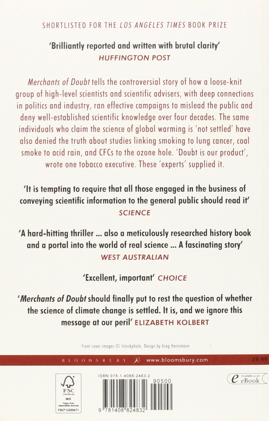 Бумажная книга «Merchants of Doubt. How a Handful of Scientists Obscured the Truth on Issues from Tobacco Smoke to Global Warming», авторов Наоми Орескес, Эрик М. Конвей - фото №1