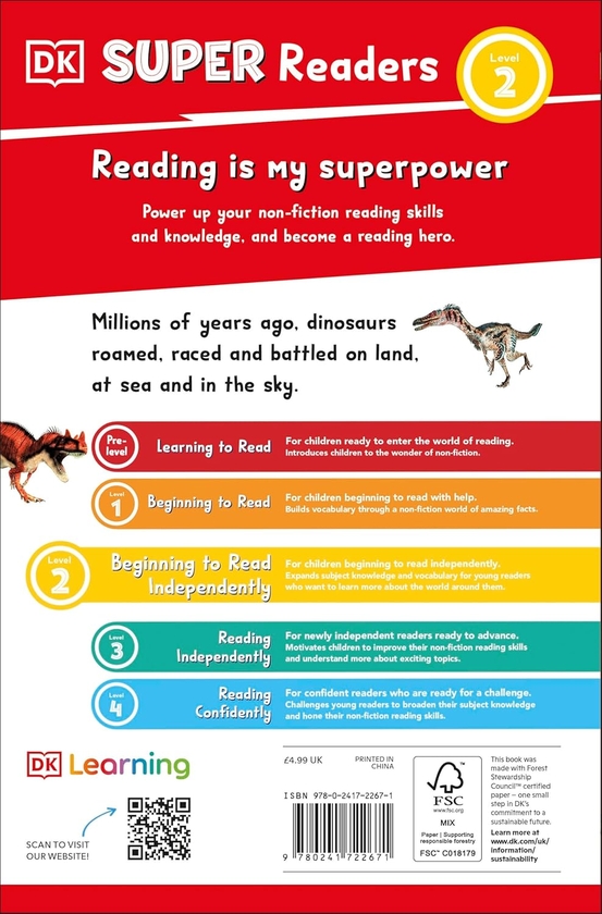 Бумажная книга «DK Super Readers. Level 2. Daring Dinosaur», автор DK (Dorling Kindersley) - фото №1